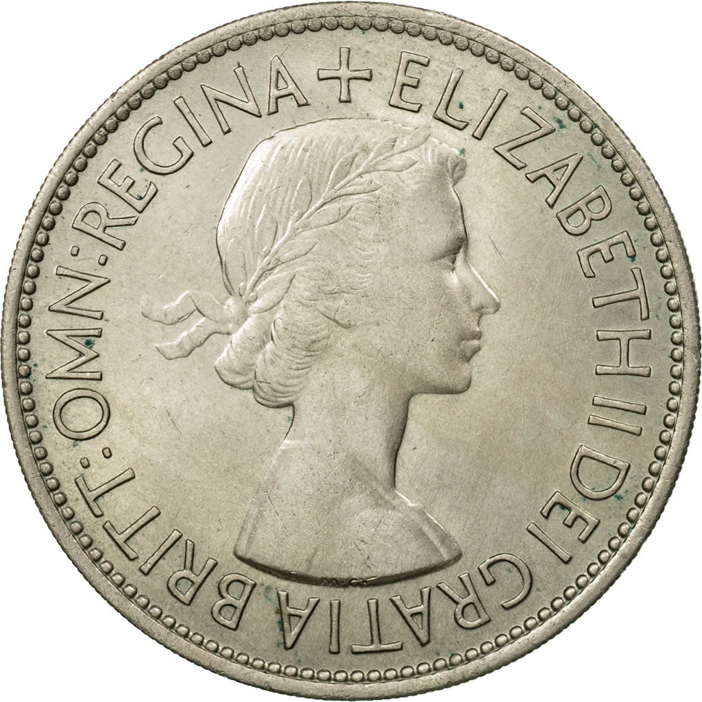 Monnaie, Grande-Bretagne, Elizabeth II, 1/2 Crown, 1953, TTB, Copper-nickel
