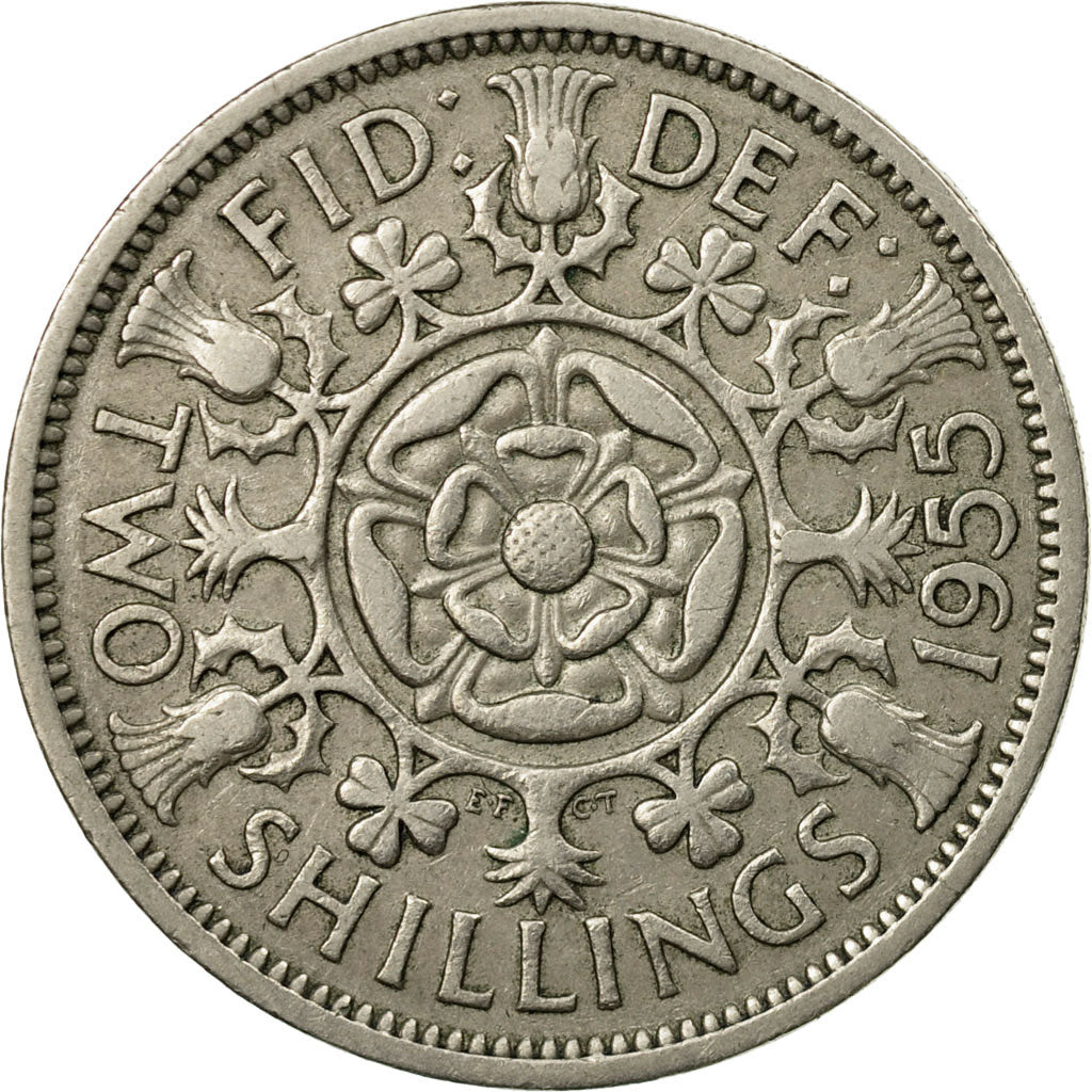 Moneta, Gran Bretagna, Elizabeth II, Florin, Two Shillings, 1955, MB+