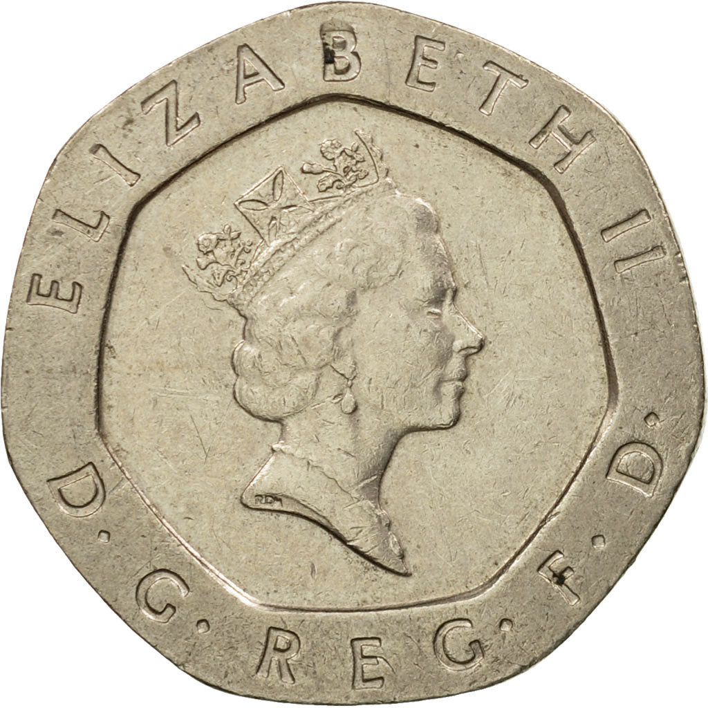 Moneta, Gran Bretagna, Elizabeth II, 20 Pence, 1991, BB, Rame-nichel, KM:939