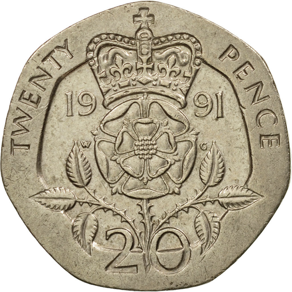 Moneta, Gran Bretagna, Elizabeth II, 20 Pence, 1991, BB, Rame-nichel, KM:939