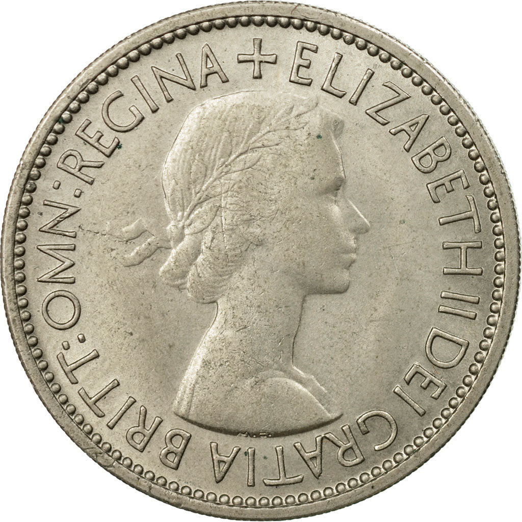 Münze, Großbritannien, Elizabeth II, Florin, Two Shillings, 1953, S+