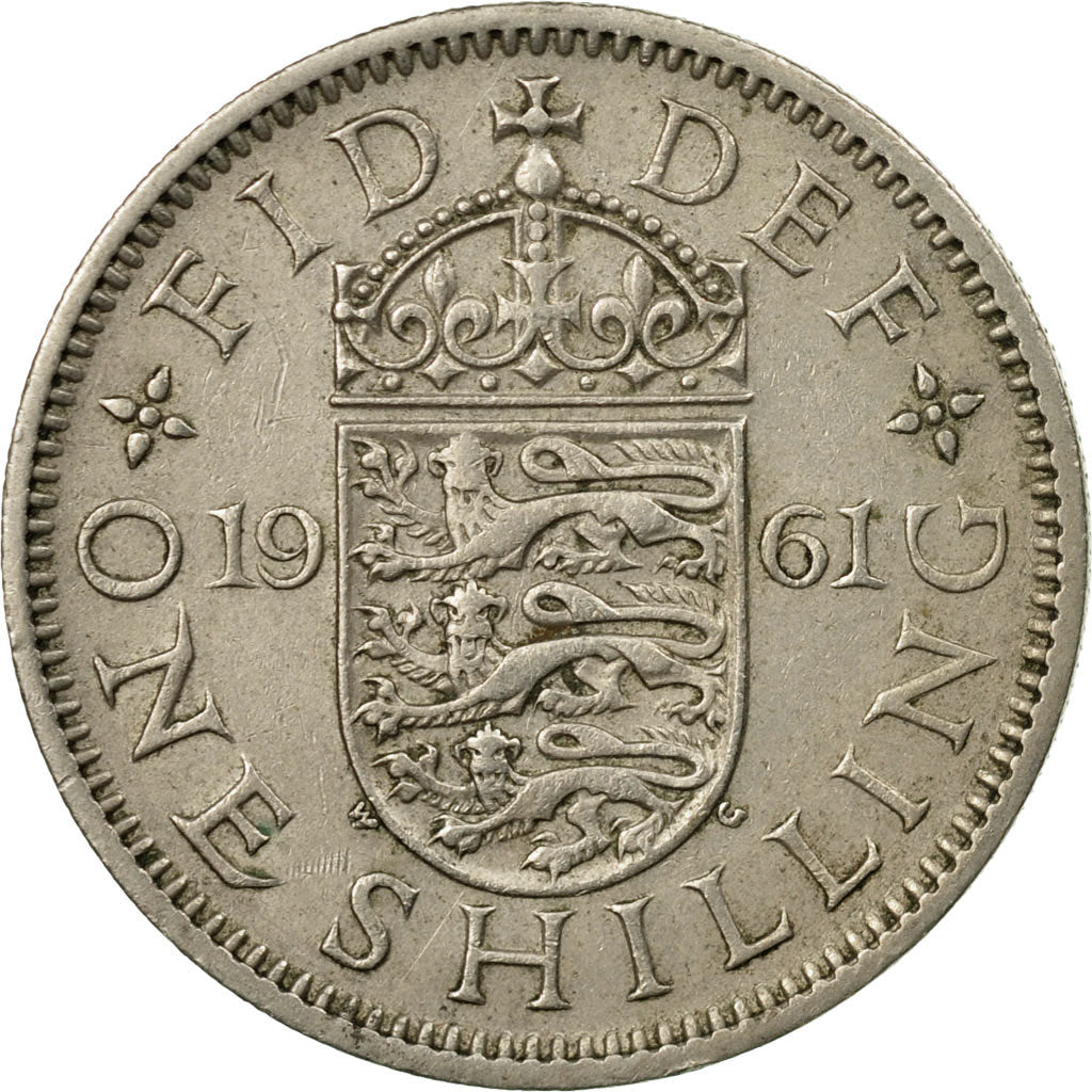 Coin, Great Britain, Elizabeth II, Shilling, 1961, VF(30-35), Copper-nickel