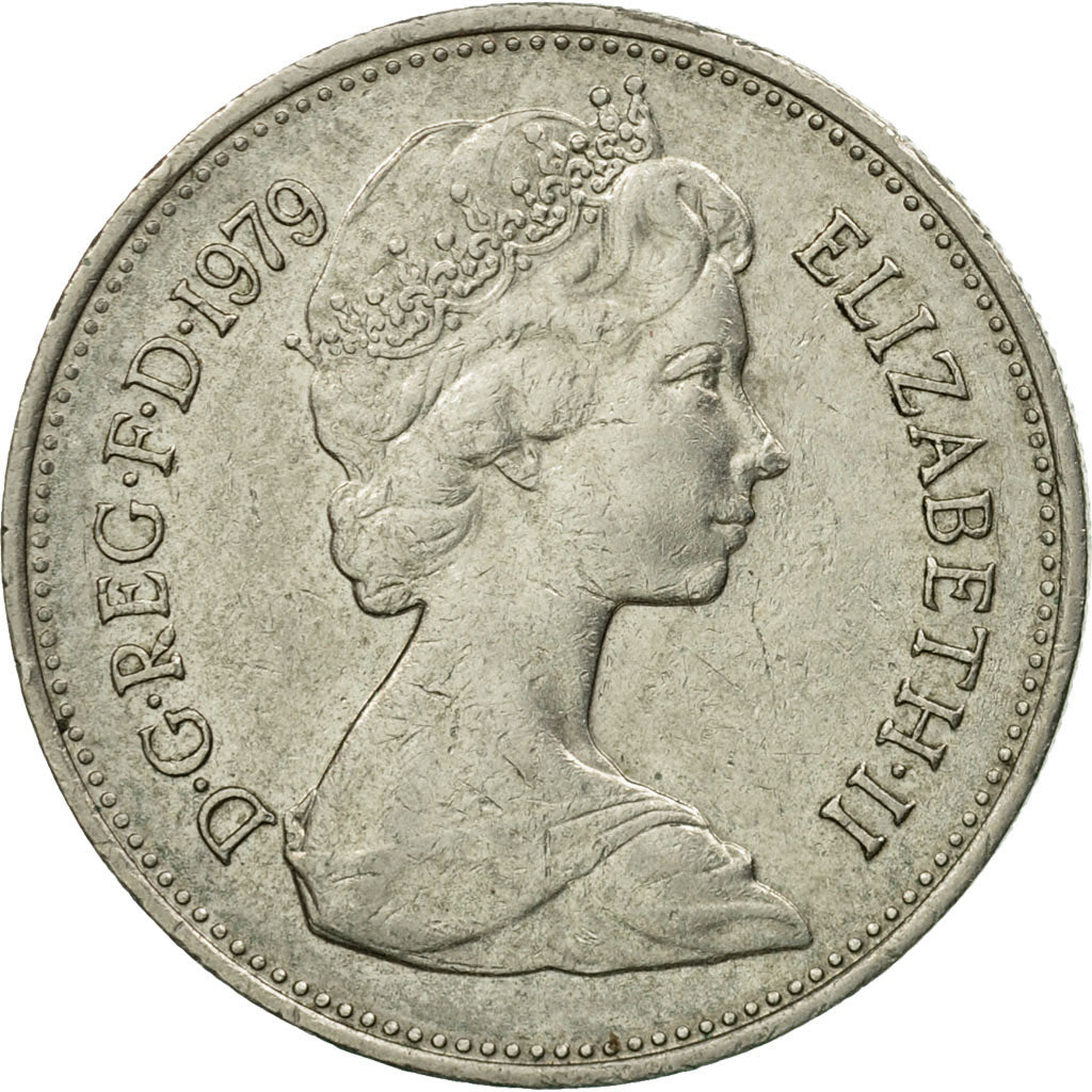 Coin, Great Britain, Elizabeth II, 5 New Pence, 1979, VF(30-35), Copper-nickel