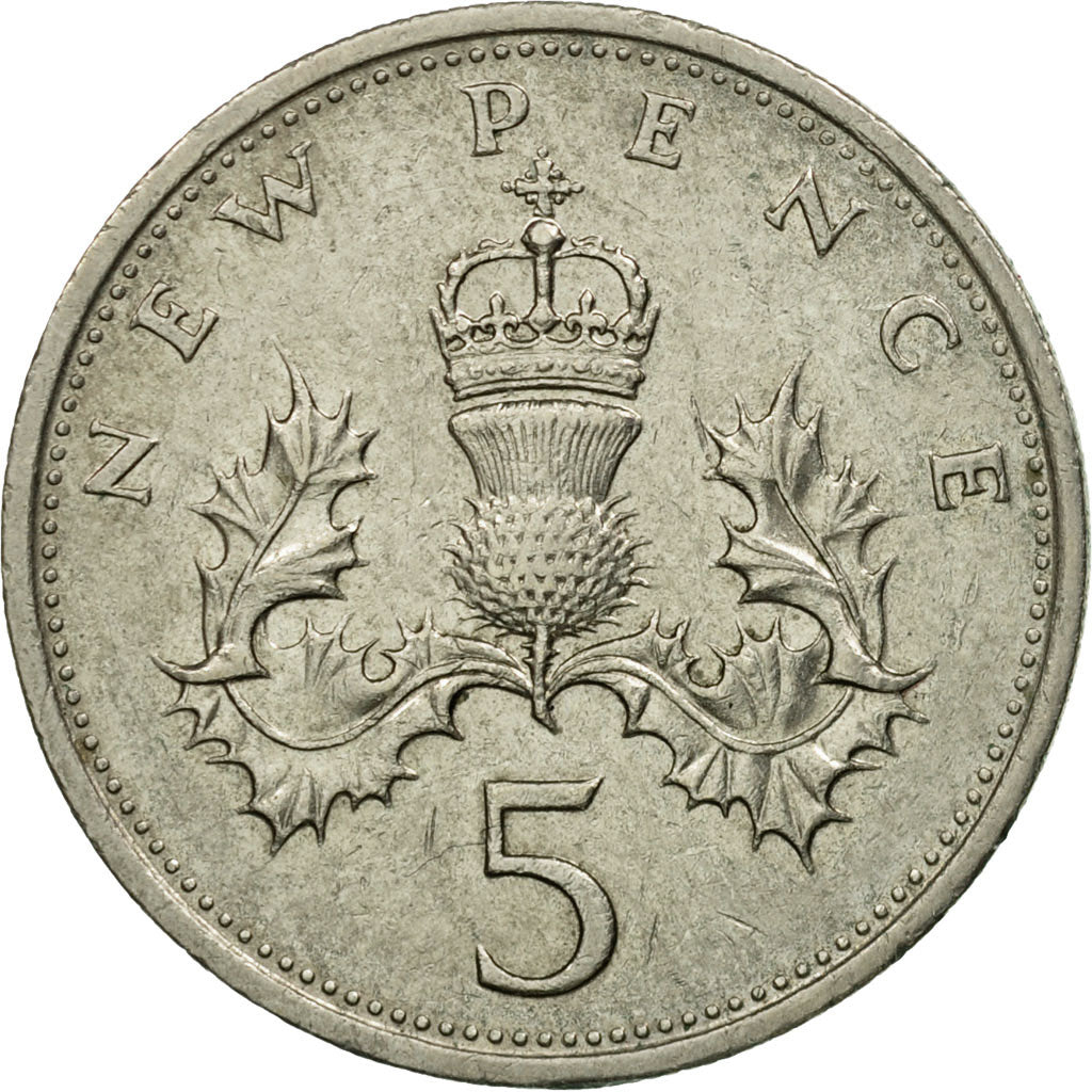 Coin, Great Britain, Elizabeth II, 5 New Pence, 1979, VF(30-35), Copper-nickel