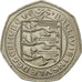 Monnaie, Guernsey, Elizabeth II, 50 New Pence, 1969, Heaton, TTB, Copper-nickel