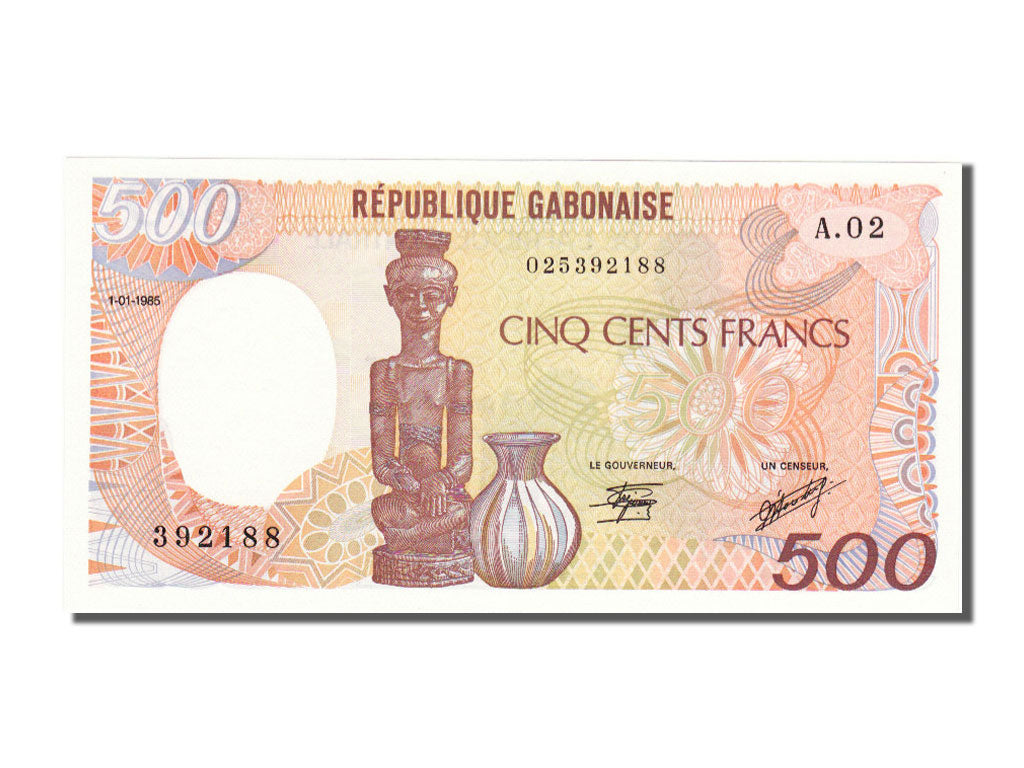 Gabon, 500 Francs, 1985, KM #8, 1985-01-01, UNC(65-70), A02392188