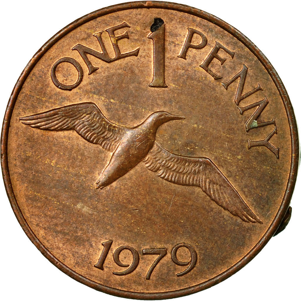 Munten, Guernsey, Elizabeth II, Penny, 1979, Heaton, FR+, Bronze, KM:27