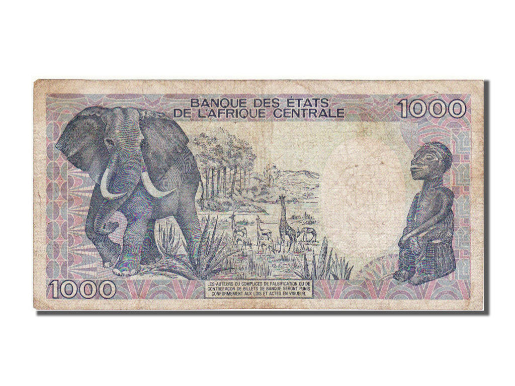 Gabon, 1000 Francs, 1987, 1987-01-01, VF(30-35)