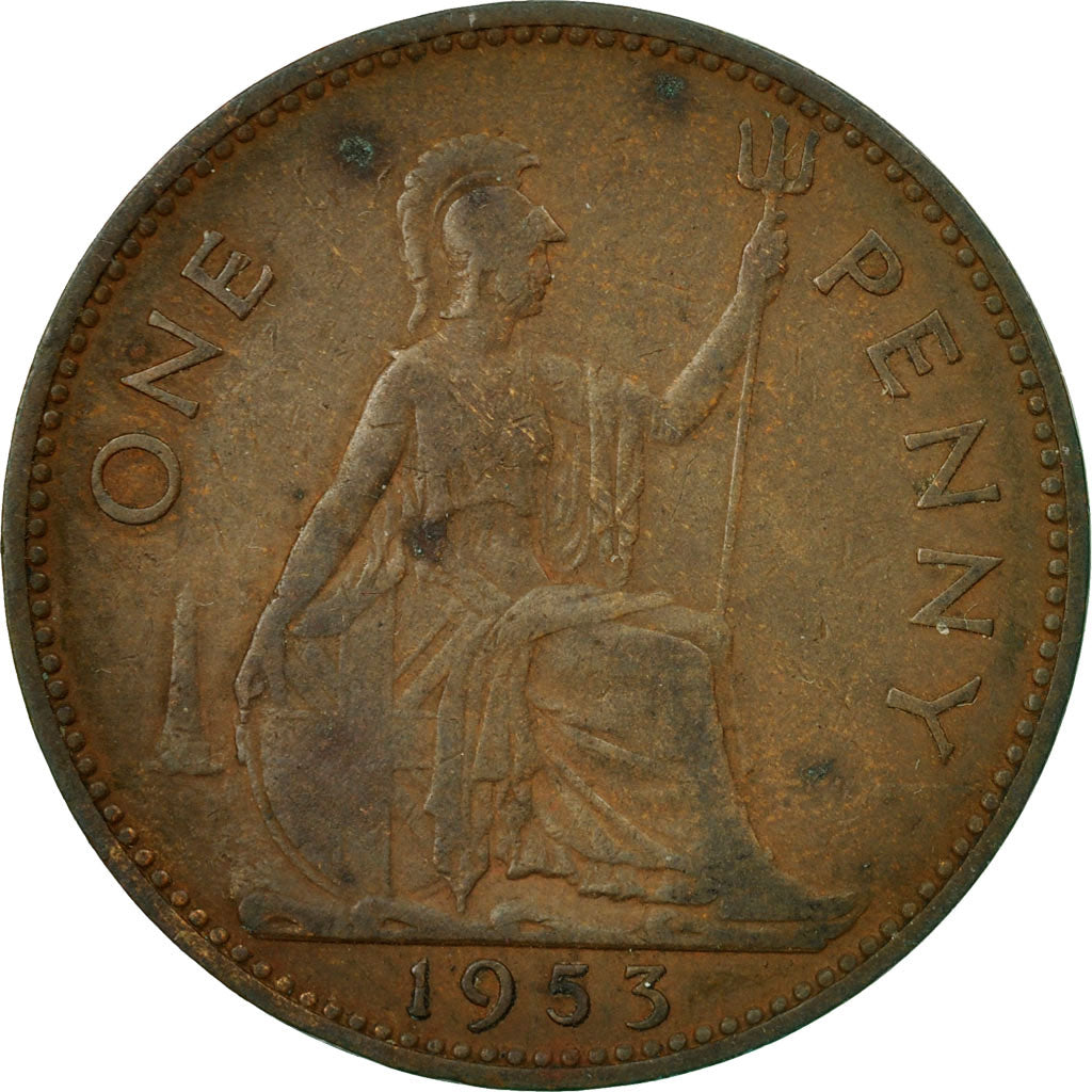 Moneta, Gran Bretagna, Elizabeth II, Penny, 1953, BB, Bronzo, KM:883