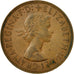 Moneda, Gran Bretaña, Elizabeth II, 1/2 Penny, 1963, BC+, Bronce, KM:896
