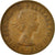 Moneda, Gran Bretaña, Elizabeth II, 1/2 Penny, 1966, BC+, Bronce, KM:896