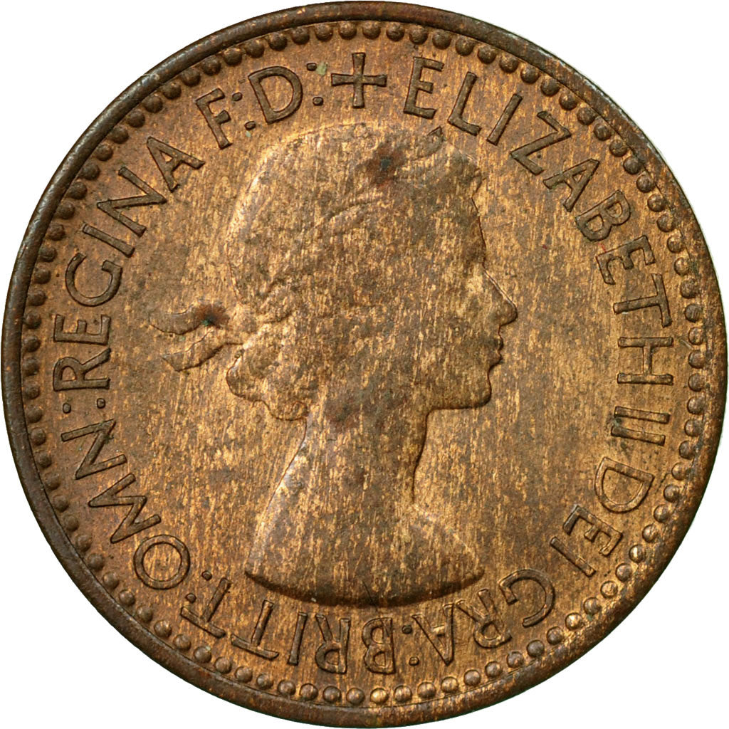 Moneta, Gran Bretagna, Elizabeth II, Farthing, 1953, MB, Bronzo, KM:881