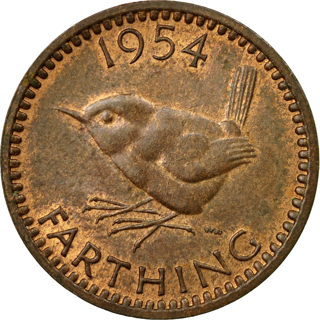 Monnaie, Grande-Bretagne, Elizabeth II, Farthing, 1954, TB+, Bronze, KM:895