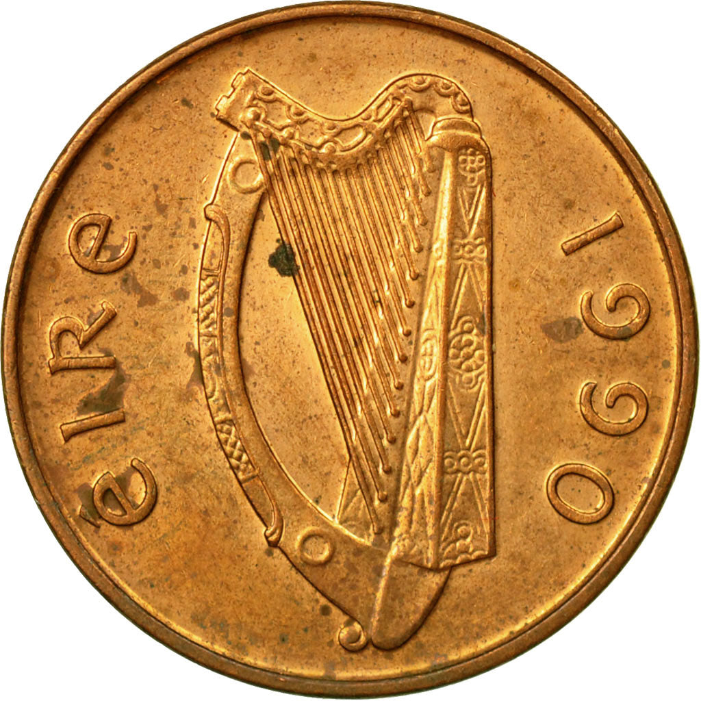 Münze, IRELAND REPUBLIC, Penny, 1990, S+, Copper Plated Steel, KM:20a