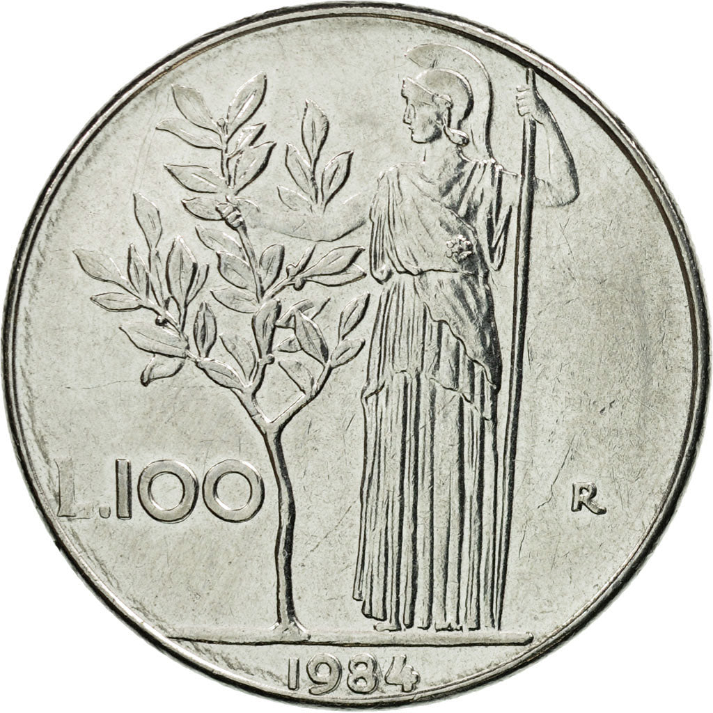 Coin, Italy, 100 Lire, 1984, Rome, EF(40-45), Stainless Steel, KM:96.1