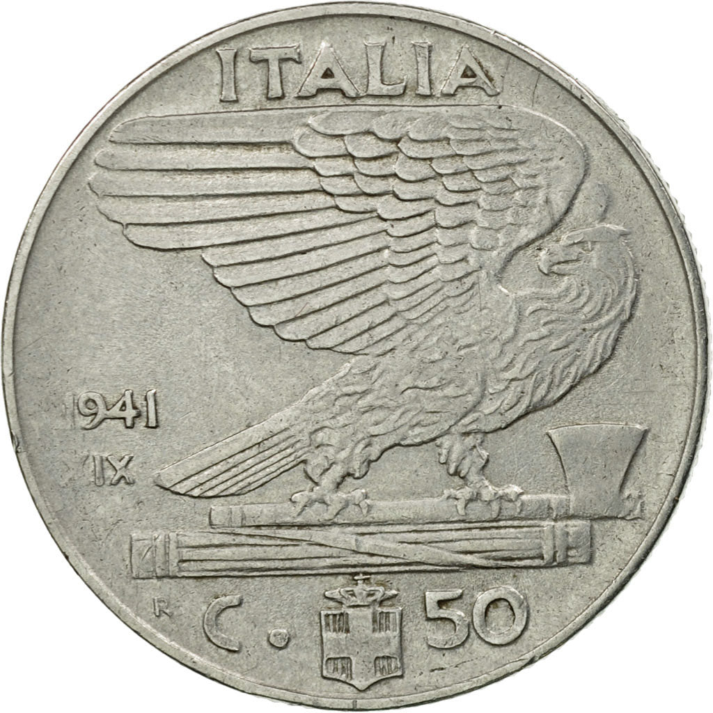 Coin, Italy, Vittorio Emanuele III, 50 Centesimi, 1941, Rome, VF(30-35)