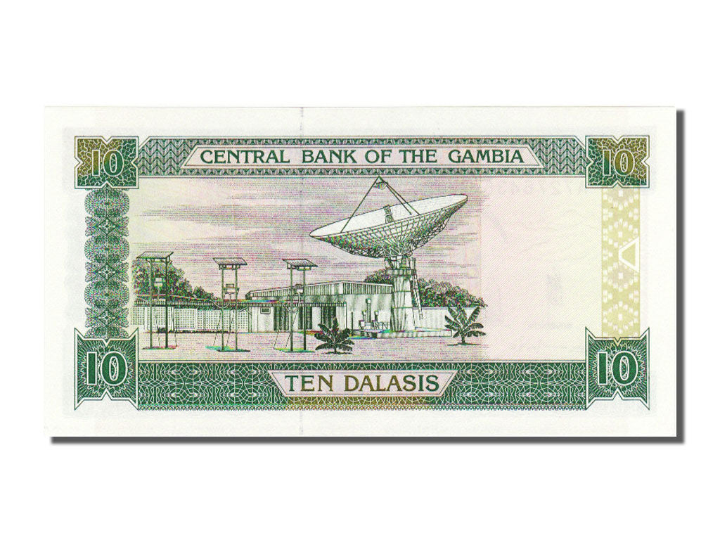 Gambia, 10 Dalasis, KM #13b, UNC(65-70), A7276436