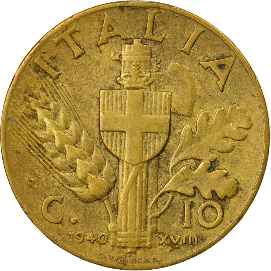 Coin, Italy, Vittorio Emanuele III, 10 Centesimi, 1940, Rome, EF(40-45)