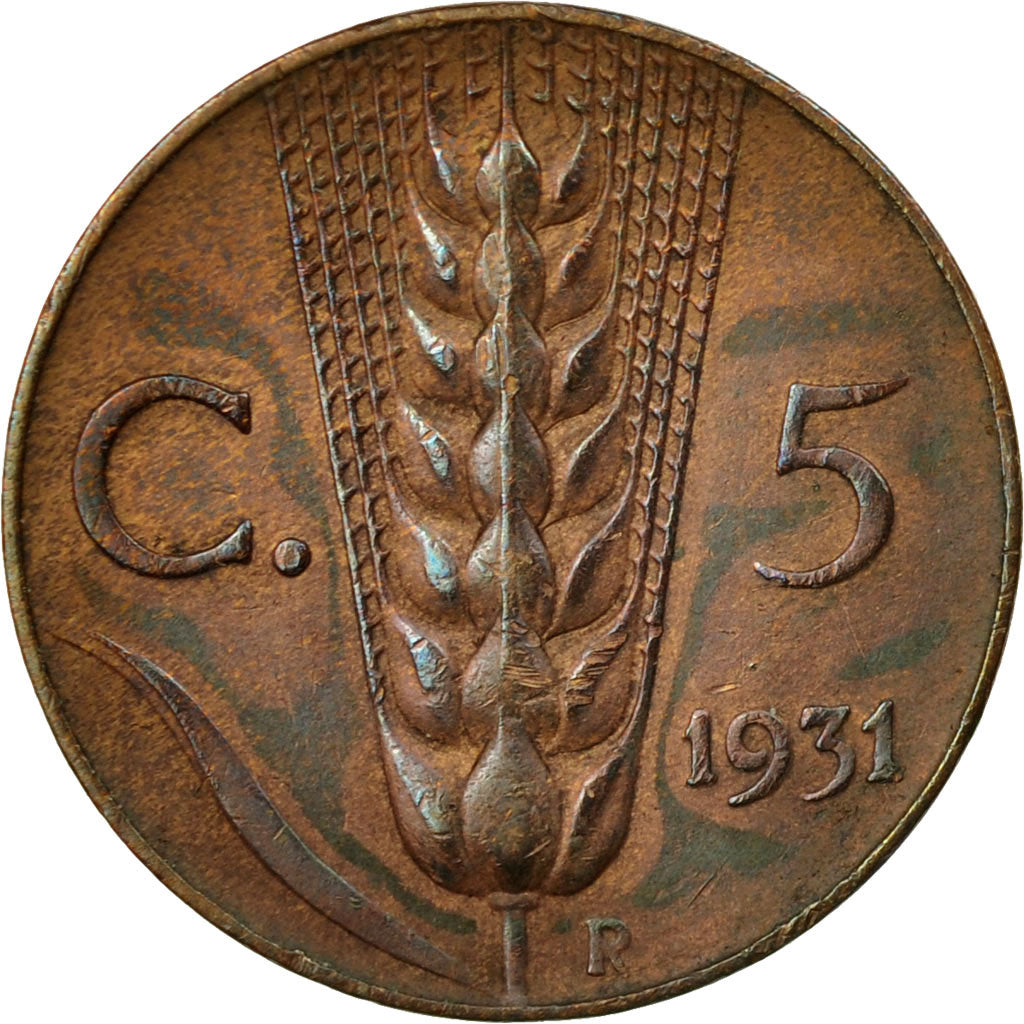 Moneta, Italia, Vittorio Emanuele III, 5 Centesimi, 1931, Rome, MB+, Bronzo