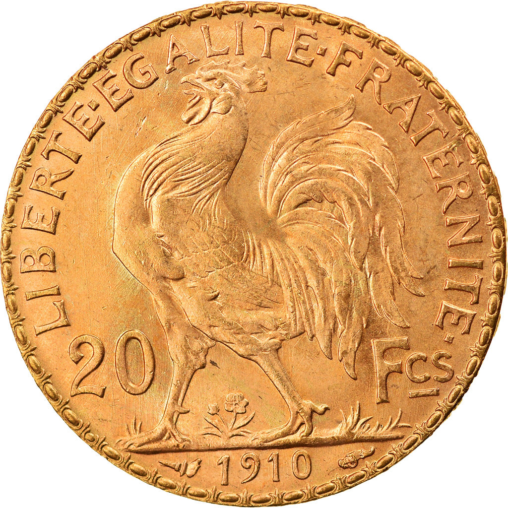 Coin, France, Marianne, 20 Francs, 1910, Paris, MS(60-62), Gold, KM:857