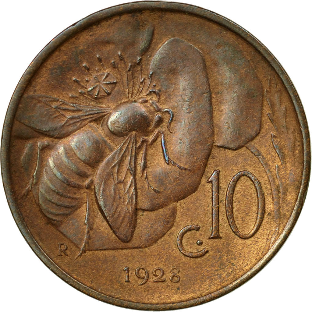 Monnaie, Italie, Vittorio Emanuele III, 10 Centesimi, 1928, Rome, TTB, Bronze