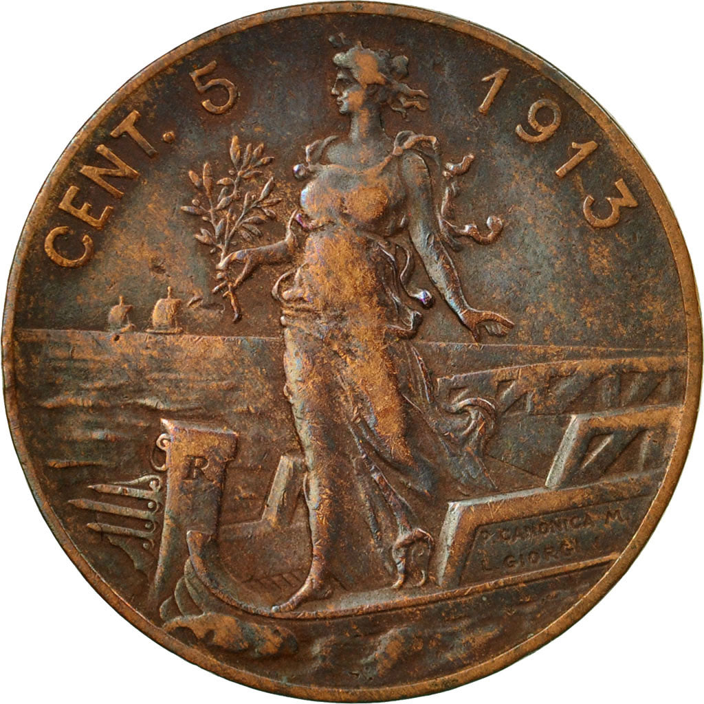 Munten, Italië, Vittorio Emanuele III, 5 Centesimi, 1913, Rome, FR, Bronze