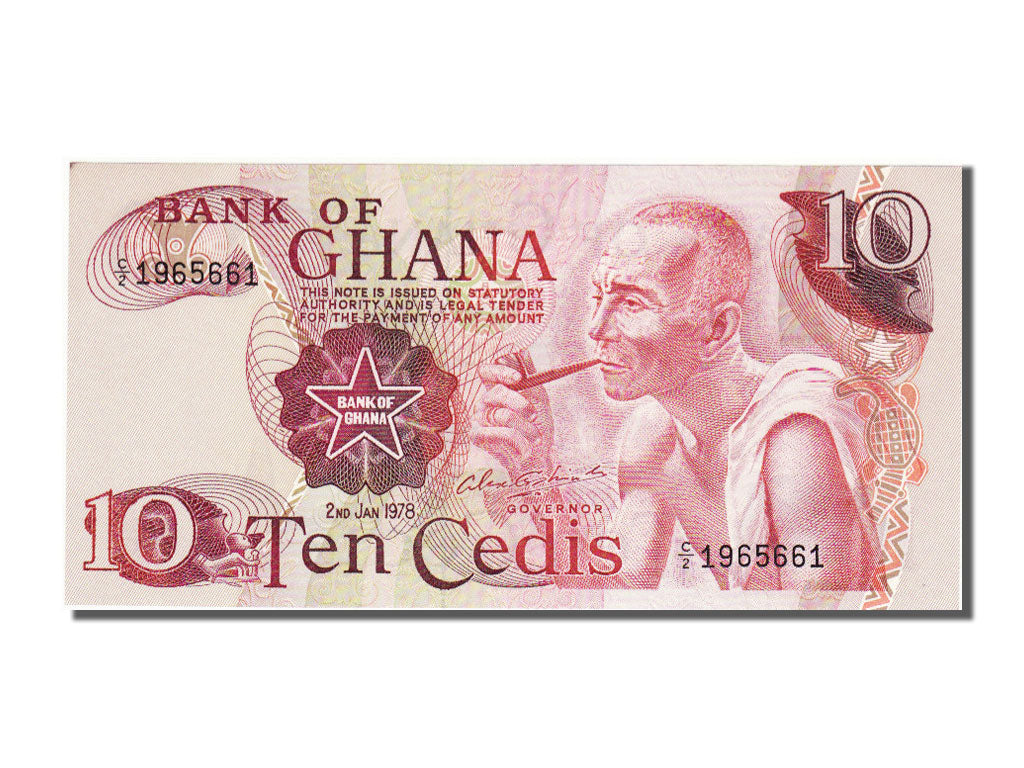 Ghana, 10 Cedis, 1978, KM #16f, 1978-01-02, UNC(65-70), C21965661