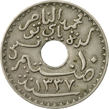 Moneta, Tunisia, Muhammad al-Nasir Bey, 10 Centimes, 1918, Paris, MB+
