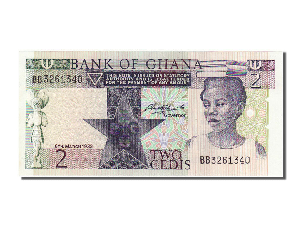 Ghana, 2 Cedis, 1982, KM #18d, 1982-03-06, UNC(65-70), BB3261340