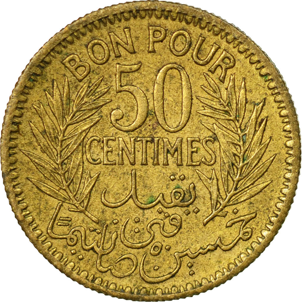 Moneta, Tunisia, Anonymous, 50 Centimes, 1941, Paris, MB, Alluminio-bronzo
