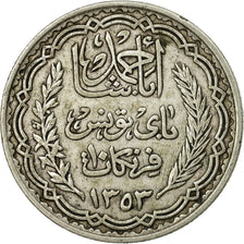 Munten, Tunisië, Ahmad Pasha Bey, 10 Francs, 1934, Paris, FR+, Zilver, KM:262