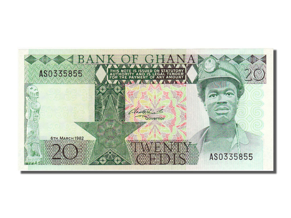 Geldschein, Ghana, 20 Cedis, 1982, 1982-03-06, UNZ