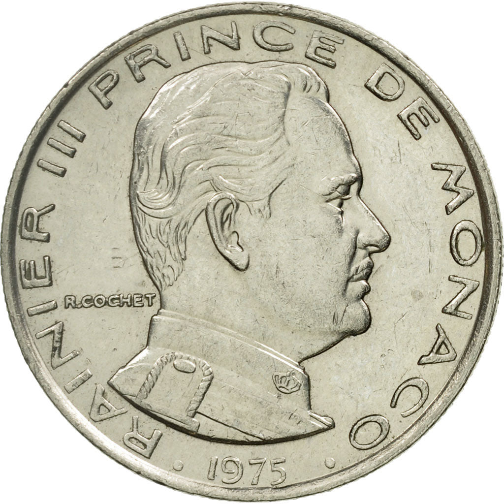 Coin, Monaco, Rainier III, Franc, 1975, EF(40-45), Nickel, KM:140, Gadoury:150
