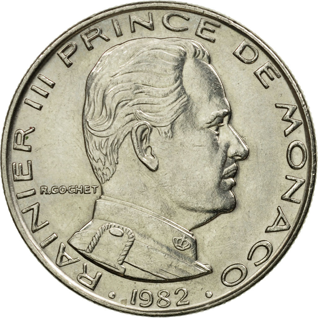 Coin, Monaco, Rainier III, Franc, 1982, EF(40-45), Nickel, KM:140, Gadoury:150
