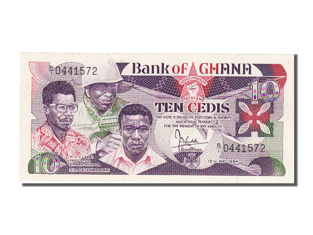 Banknote, Ghana, 10 Cedis, 1984, 1984-05-15, UNC(65-70)