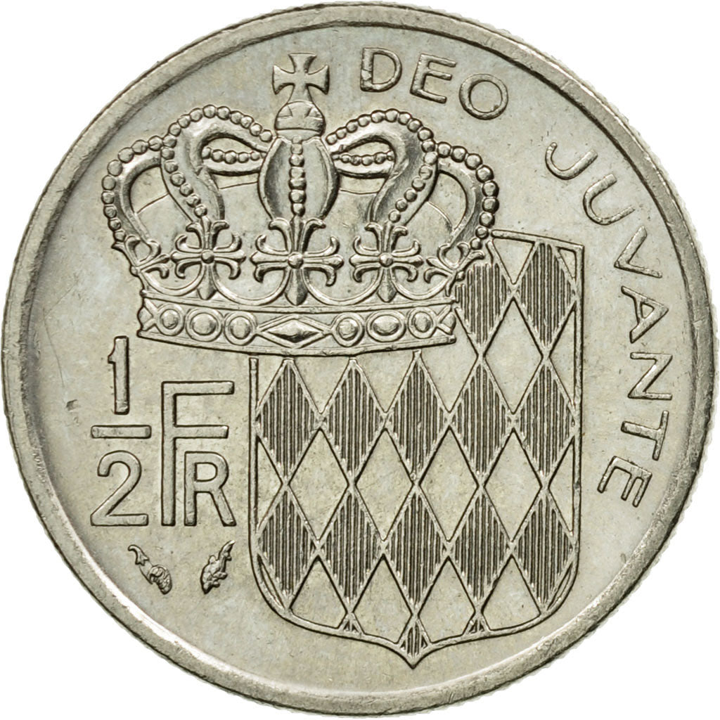 Moneta, Monaco, Rainier III, 1/2 Franc, 1978, EF(40-45), Nikiel, KM:145