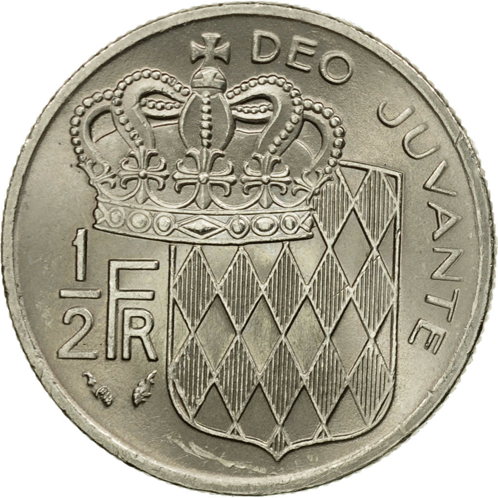 Moneta, Monaco, Rainier III, 1/2 Franc, 1982, EF(40-45), Nikiel, KM:145