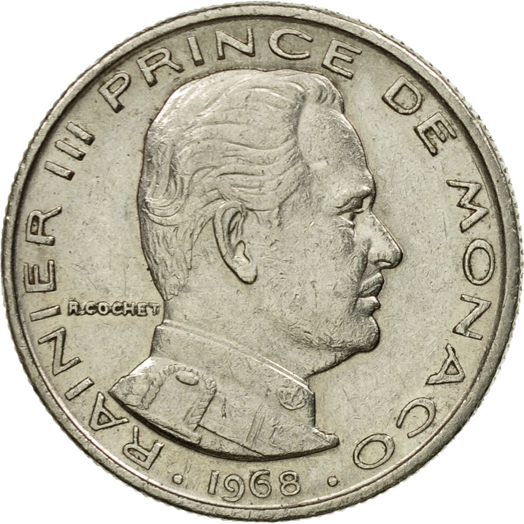 Münze, Monaco, Rainier III, 1/2 Franc, 1968, SS, Nickel, KM:145, Gadoury:149