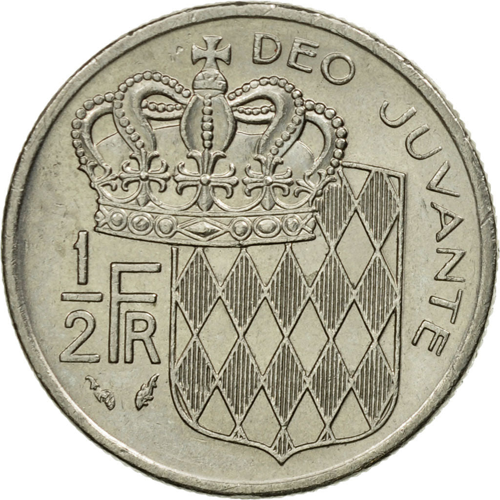 Monnaie, Monaco, Rainier III, 1/2 Franc, 1977, TTB, Nickel, Gadoury:149, KM:145
