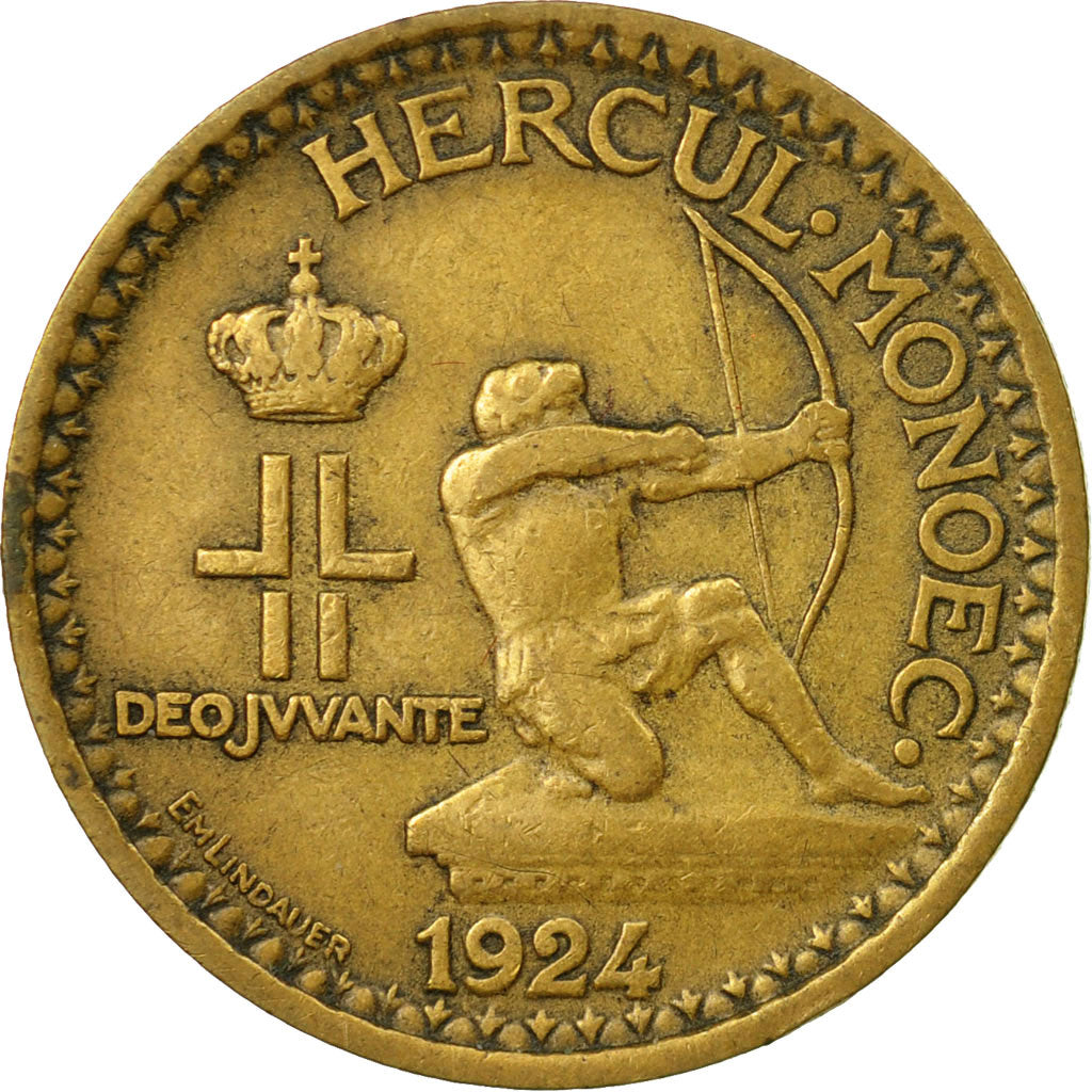 Monnaie, Monaco, Louis II, Franc, 1924, Poissy, TTB, Aluminum-Bronze