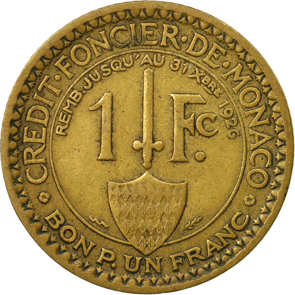 Monnaie, Monaco, Louis II, Franc, 1924, Poissy, TTB, Aluminum-Bronze