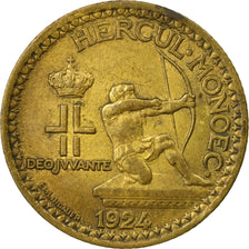 Moneta, Monaco, Louis II, Franc, 1924, Poissy, BB, Alluminio-bronzo, KM:111