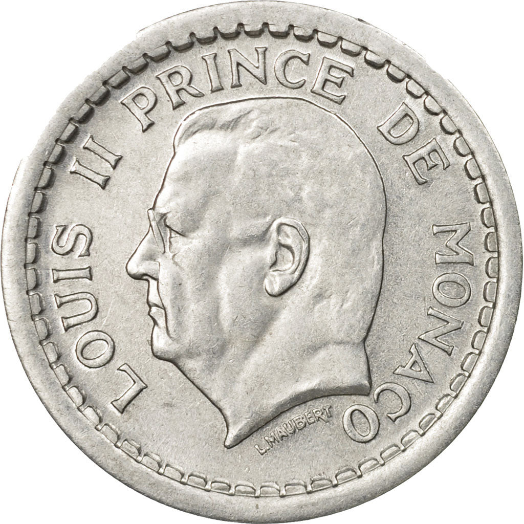 Moneta, Monaco, Louis II, Franc, Undated (1943), Poissy, EF(40-45), Aluminium
