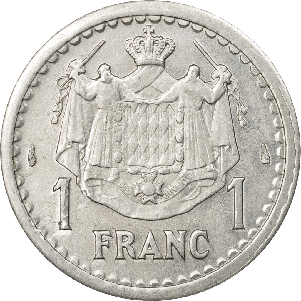 Moneta, Monaco, Louis II, Franc, Undated (1943), Poissy, EF(40-45), Aluminium