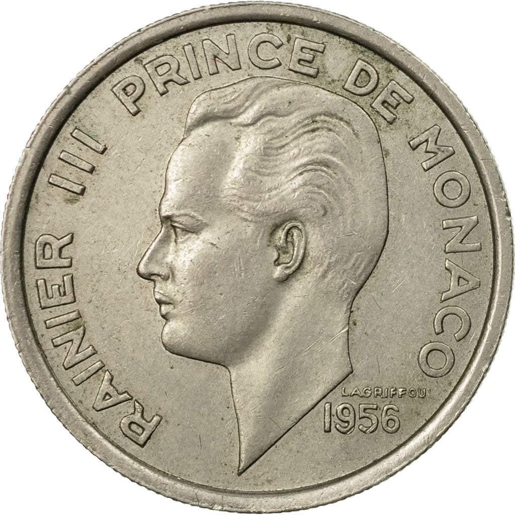 Moneta, Monaco, Rainier III, 100 Francs, Cent, 1956, BB, Rame-nichel, KM:134