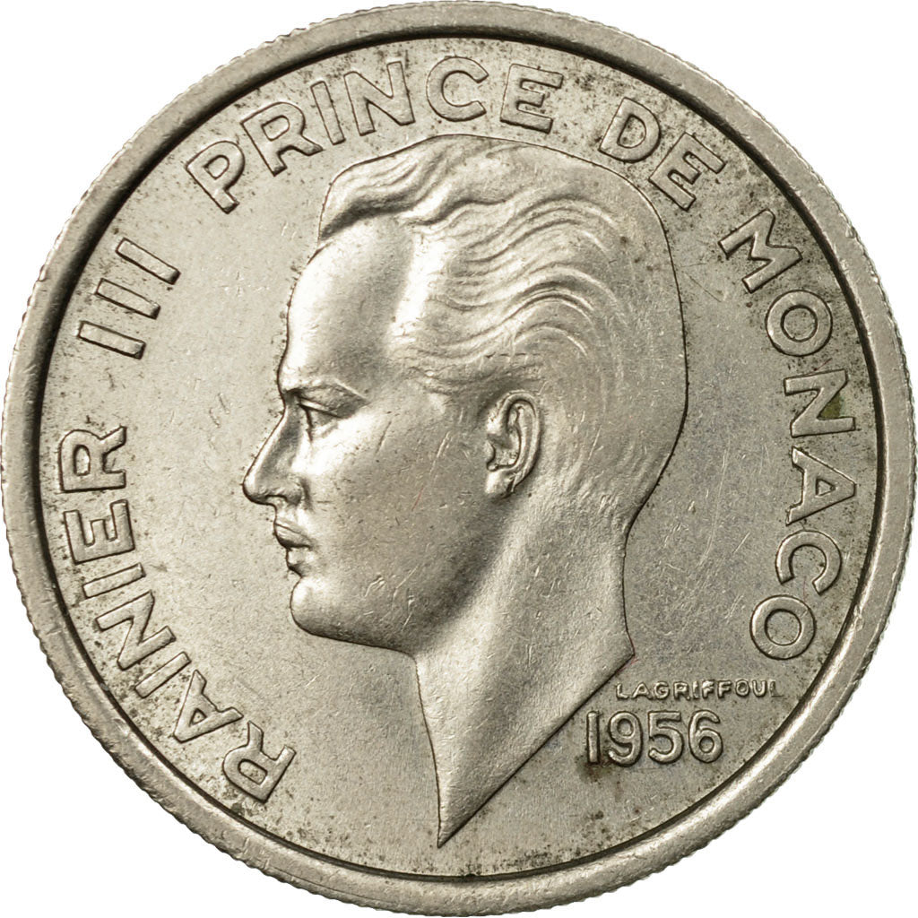 Coin, Monaco, Rainier III, 100 Francs, Cent, 1956, EF(40-45), Copper-nickel