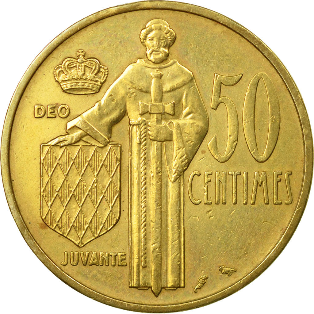 Moneta, Monaco, Rainier III, 50 Centimes, 1962, BB, Alluminio-bronzo, KM:144