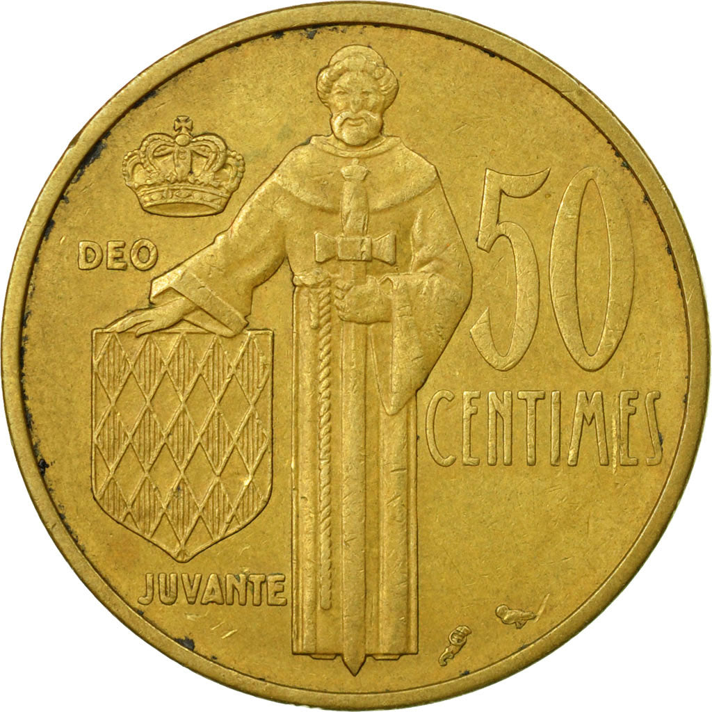 Coin, Monaco, Rainier III, 50 Centimes, 1962, EF(40-45), Aluminum-Bronze