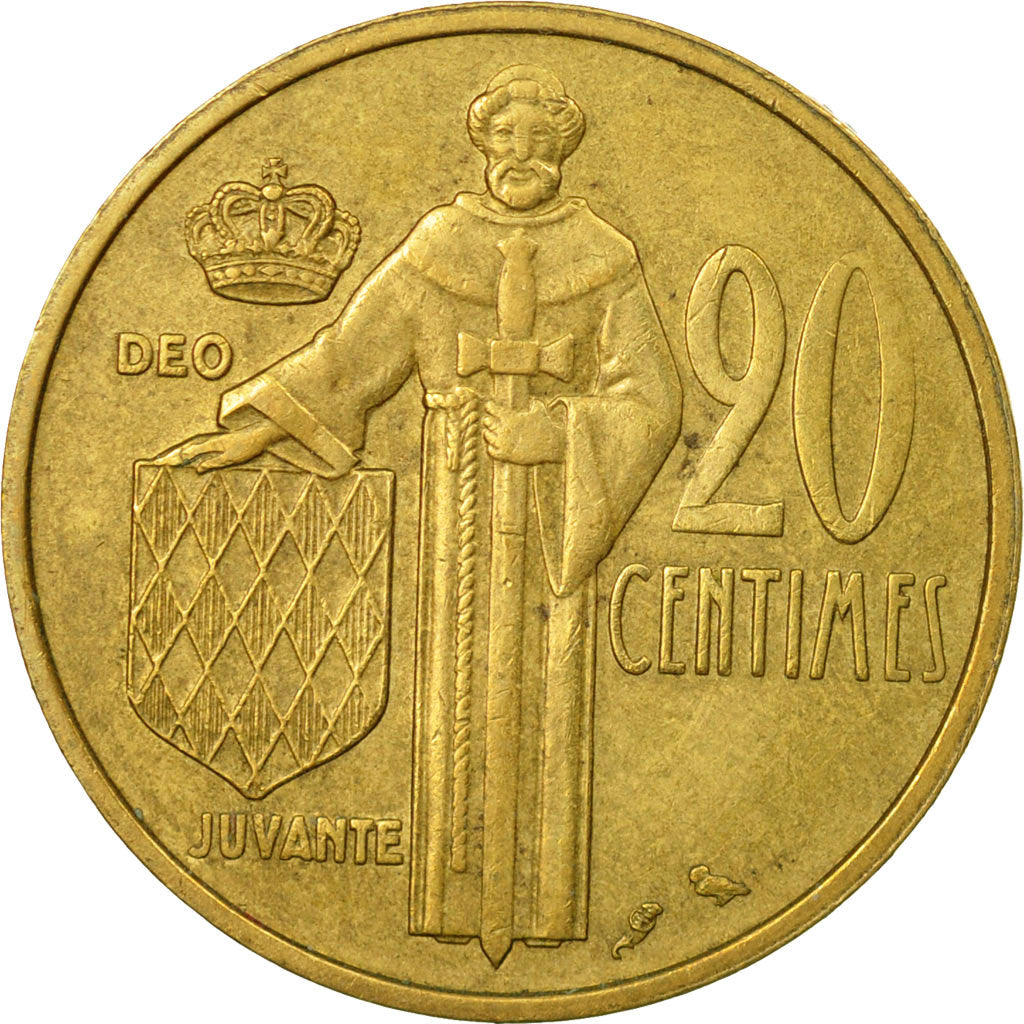 Moneta, Monaco, Rainier III, 20 Centimes, 1962, BB, Alluminio-bronzo, KM:143