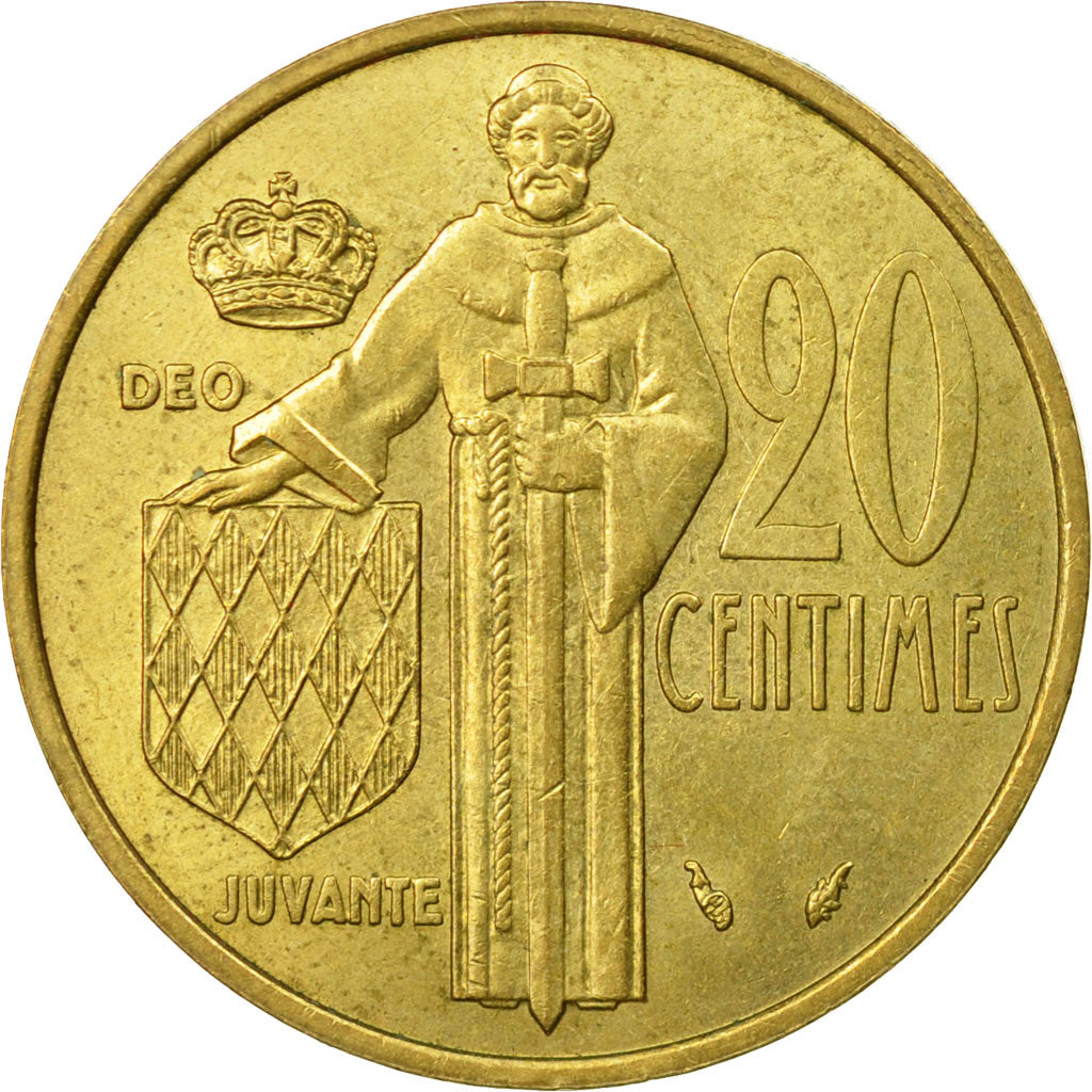 Moneta, Monaco, Rainier III, 20 Centimes, 1976, BB, Alluminio-bronzo, KM:143
